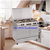 Brass burnercap in gas cooker with oven