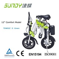 12-Inch Lithium Battery Mini Folding Electric Bicycle-green
