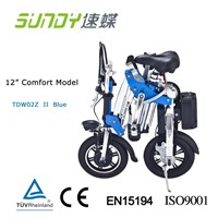 12-Inch Mini Folding Electric Bicycle-blue