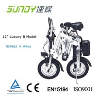 12&amp;quot; Shimano Gear Mini Folding Electric Bicycle-White