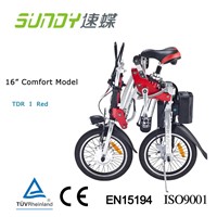16-inch Mini Folding Electric Bicycle-red