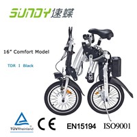 16-inch spoked wheel Mini Folding Electric Bicycle-black