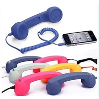 3.5mm Retro Anti-radiation Handset for iPhone 4S/4G, with Volume Remote Control, Telephone Receiver
