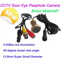 Mini 13.8mm Diameter Door Viewer Camera, Color Camera, 90deg Wide Angle 0.008lux