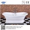 71-inch large cast iron double slipper pedestal bath tub