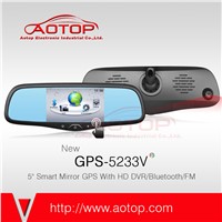 5&amp;quot;Smart mirror GPS HD DVR with BT, FM, Rearview, and different bracket