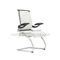 Leather Chromed Base Visitor Chair