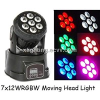 LED Mini Moving Head Light Wash 7x12w RGBW Quad Moving Head Wash