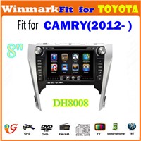 2 din 8" car DVD player for Toyota Camry 2012 GPS,Bluetooth,Radio,TV,RDS,TMC,PIP,3G etc DH8008