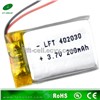 402030 3.7v 200mah li-po battery for MP3/MP4 lipo battery