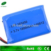 103450 3.7v 1800mah soft blue pvc li-ion battery for POS machine