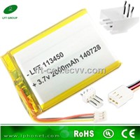 li-ion battery soft pack 113450 3.7v 2000mah li polymer battery for POS machine