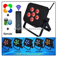 2014 Remote control 6x15W RGBWA 5in1 dmx battery powered wireless led par can