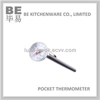Cooking thermometer with plastic sleeve
