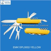 Promotional pocket knife with ABS handle , handle color can be customized(EMK13PL0002-YELLOW)