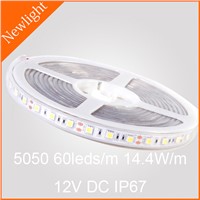 Epistar SMD5050 Flexible LED Strip Light 60LEDs/m 14.4W/m DC12V IP67 waterproof