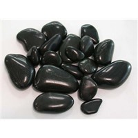 natural loose pebbles, black polished stone