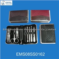 High quality stainless steel nail care set with zipper pouch (EMS08SS0162)