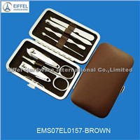 Promotional manicure set in brown case(EMS06SS0157-brown)