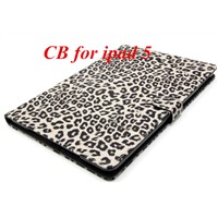 Leopard Grain Leopard Print Leather Case Stand Case For apple ipad air Case