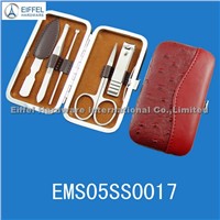 Hot sale Stainless steel manicure tools with red case (EMS05SS0017)