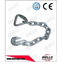 chain with delta ring and grab hook each on one ends
