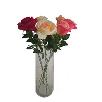 cheap red real touch artificial rose flower
