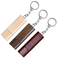 eco-friendly Wooden USB Flash Drive Pendrive with Key Chain  for Gift