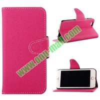 Cowboy Cloth Texture Magnetic Flip Leather Case for iPhone 6 Plus 5.5 inch (Rose)