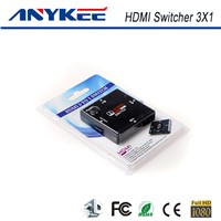 Good cost  3D HD 1080P 3 in 1 out 3x1 3 port HDMI switch