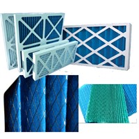 white color carton frame synthetic fiber prefilter /blue corrugated media disposible air filter