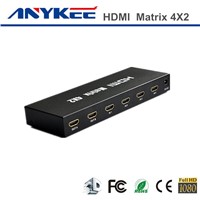 Good price 3D HD 1080P 4 in 2 out 4 ports 4x2 HDMI matrix