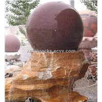 stone fountain with different patterns,colors and sizes