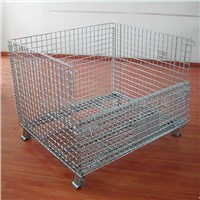 galvanized rolling folding wire cage with wheels