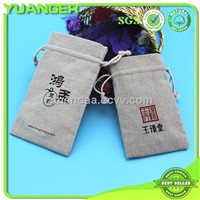 Custom High Quality Jute Fabric Dust Bag With Silk Screen Logo