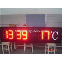 Red Color led time and temperature signs