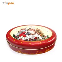 Wholesale Oval Shaped Empty Christmas Biscuit Tins