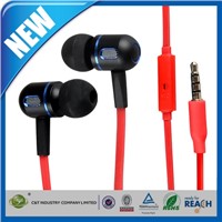 C&amp;amp;T Hot Red 3.5mm In-Ear Stereo Earphones w/ On-off &amp;amp; Mic for cell phone