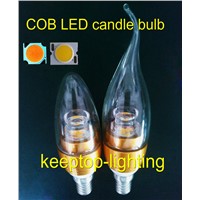 New style COB LED candle lights, LED E27/E14 candle bulbs, COB LED 3W 4W 5W candle lamps