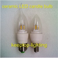 Top grade ceramic body LED candle lights,SMD LED E27/E14 candle bulbs,LED 3W 4W 5W candle lamp
