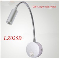 100% Aluminium 1W and 3w  with switch flexible wall led reading light