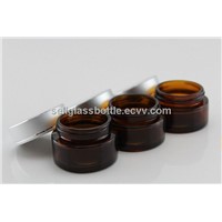 20ml Amber Glass Cosmetic Jar With Lid