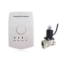 Safety Equipment Wall Mounted  Lpg Gas Leak Detector With Solenoid Valve  Alarm Security System