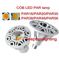 top grade COB LED PAR bulb,5W/7W/9W/10W/12W/15W PAR16/PAR20/PAR30/PAR38/PAR46/PAR56 LED PAR lamp