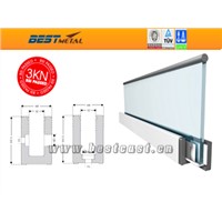 frameless glass side mounted channel balustrade system