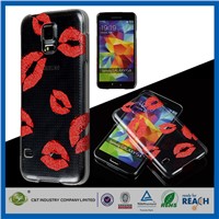 C&amp;amp;T 2014 new arrival shimmering powder lips clarity pc case china phone cover for galaxy s5