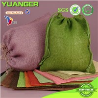 Jute pouch for cosmetic packaging with logo and drawstring