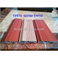 PVC  Skirting Board Decorated with PVC Wood Foil