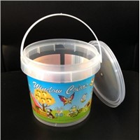 Clear Toy Sand Packaging Bucket with Lid and Handle,FDA Certificate Bucket Accept Any Printing