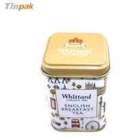 high quality square shape beautiful tea tin